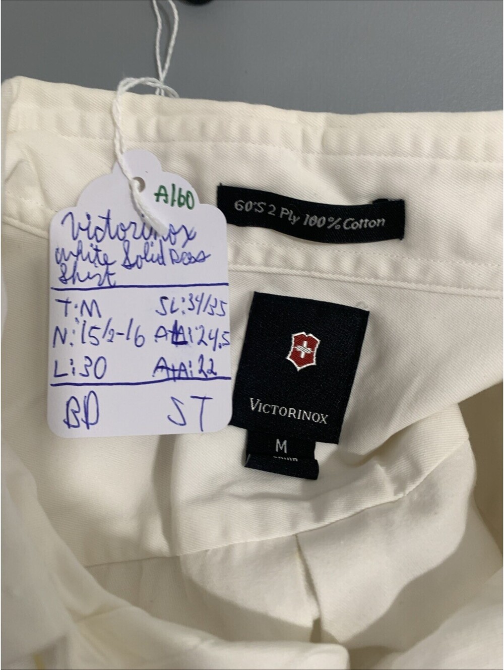 Victorinox Men's White Cotton Oxford Dress Shirt M - Picture 5 of 5